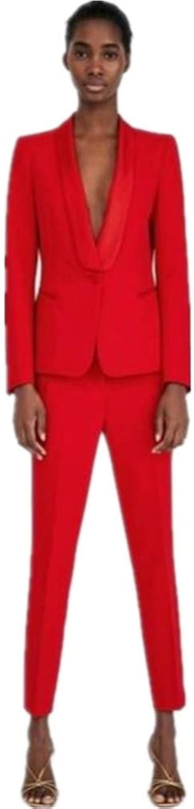 Red Womens Trouser Suits 2 Piece Women ...