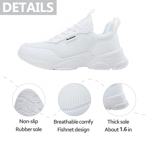 Womens Mesh Platform Chunky Fashion Sneakers with Arch Support Breathable Lightweight Lace Up Thick Non Slip Sole Casual Trendy Sports Shoes for Tennis Running Walking Gym3