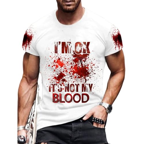 YCBMINGCAN Camiseta de manga corta y cuello redondo para hombre, transpirable, con texto en inglés...
