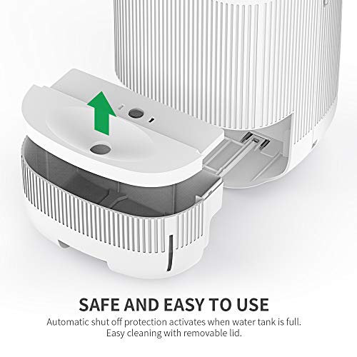 Afloia Air Purifier/Dehumidifier in One (1000ml),HEPA Filter, Touch Control, Quiet Air Cleaner for Smokers, Allergies and Pets, Dehumidifier for Room, Bedroom and Basements
