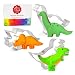 Ann Clark Cookie Cutters 3-Piece DinosaurCookie Cutter Set with Recipe Booklet, T-Rex, Brontosaurus and Triceratops