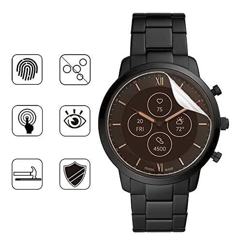 Premium Hydrogel Screen Protector For Fossil Hybrid Smartwatch Hr , 6Pcs Smart Watch Transparent Soft Tpu Protection Film (Not Tempered Glass) [Full Coverage] [Clear Hd] [Anti-Bubble] [Case Friendly] #TOP3
