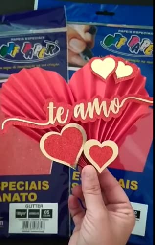 Off Paper Especiais Papel Glitter Pacote com 5 Folhas, Branco, A4