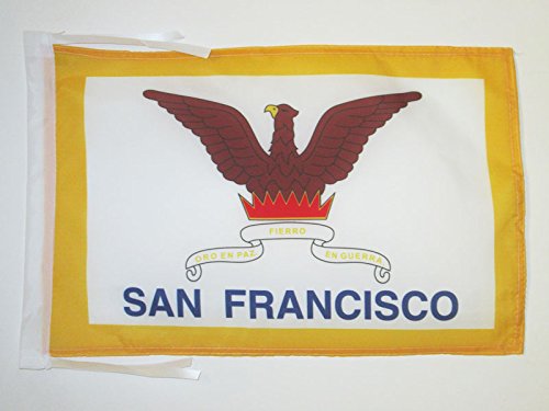 Az Flag Bandiera San Francisco 45X30Cm - Bandierina Città Di San Francisco - California 30 X 45 Cm Cordicelle