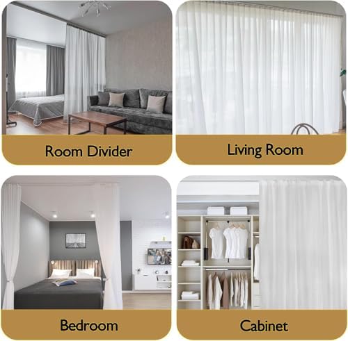 Heavy Duty Aluminum Curtain Track System, Ceiling-Mounted Rod with Clete Kit for Living Room, Patio, Retail Displays, and Clothing Stores - Versatile & Durable