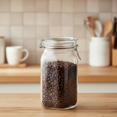 Image of ginoya brothers - Kitchen Glass Jar (1, 1500 Ml. Cube Jar)