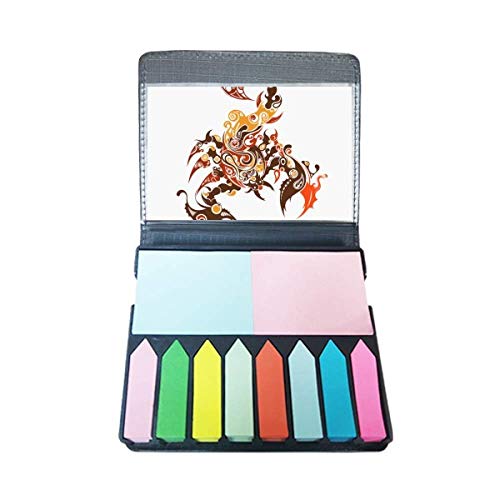 Bloc note repositionnable scorpion silhouette avec marque-page coloré en boîte