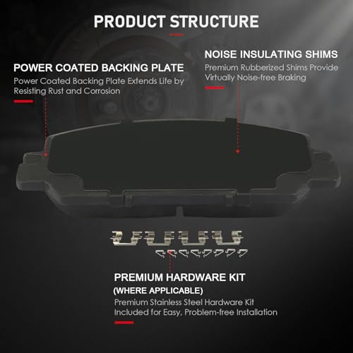 Image of cciyu D2036 Front Ceramic Disc Brake Pads Kit For Honda CR-V 2017-2022