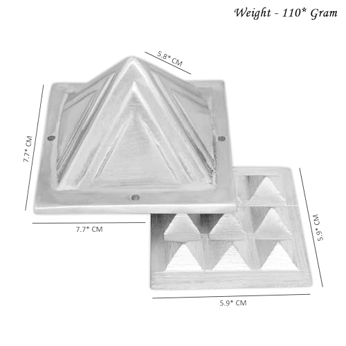 Image of Vastu Aluminium 2 Layer Pyramid | Size - 3 Inch | Energy Enhancer | Booster | Remedy for Home & Office | Direction;- North, NNE, NE | Pack of 1