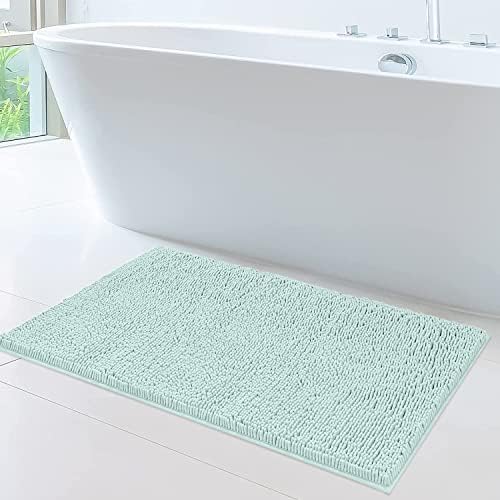 MAYSHINE Chenille Bath Mat, Non Slip Bathroom Mat for Bathroom, Absorbent & Machine Washable Toilet Mat, Soft Plush Bathroom Rug, Bathroom Accessory (Charcoal Grey, 60x100cm)