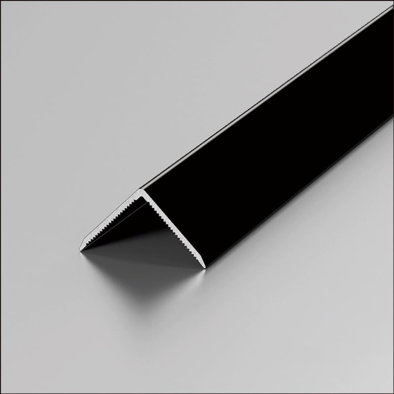 L-Shape Corner Strip, Aluminium Threshold Strips, Floor Transition Strips, Corner Guards, Flooring Edge Trim Joining - 100cm(3pcs)(Black,2.5 * 2.5cm) โ image 1