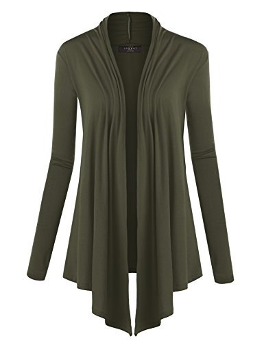Image of Made By Johnny Women's Open Front Cardigan Lightweight Soft Drape Long Sleeve Cardigan for Work Travel Casual