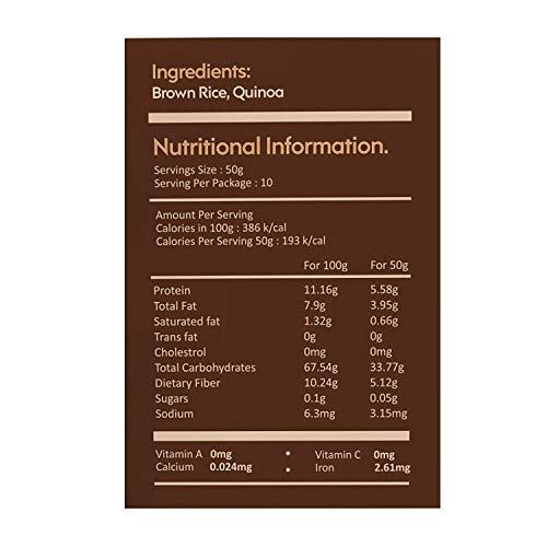Image of Nourish You Quinoa and Brown Rice Mix - 500g x Pack of 5 | 11.16g Protein & 10.24g Rich Dietary Fibre per 100gm | Naturally Gluten Free Healthy Grain Mix | Low Glycemic Index | Superfood for Salads, Pulao, Bowls & Daily Meals (70% Brown Rice + 30% Quinoa)