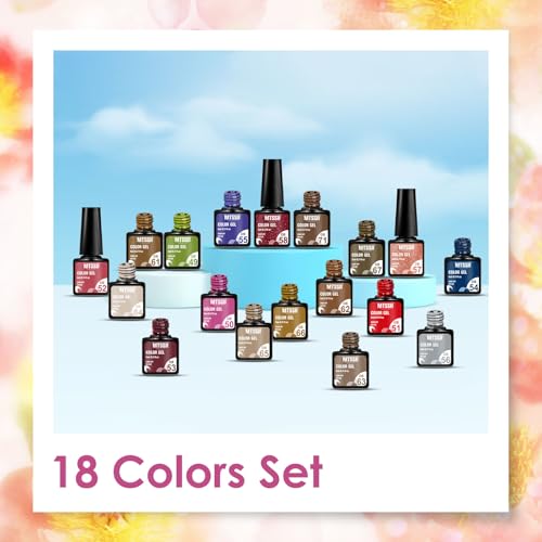 Set de esmaltes en gel colores nude y marrón 18 piezas miniatura 7