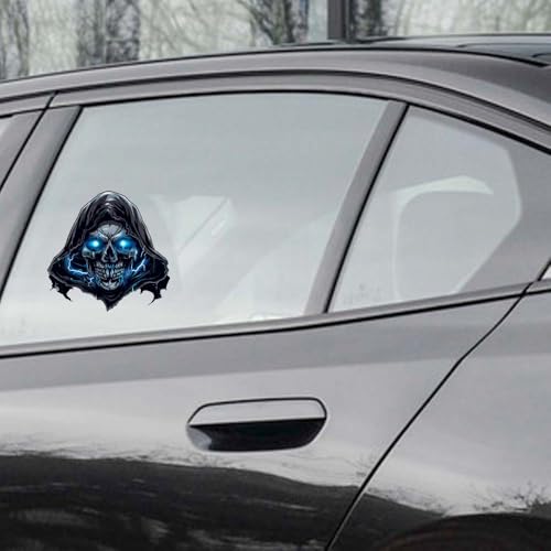 Image of 2Pcs Skull Sticker Car Decals,Car Scratch Sticker，Halloween Decorative Sticker，3D Skull Car Sticker for Car Truck Trailer SUV Outdoor Window Wall Laptop Tablet Any Smooth Surface (A)
