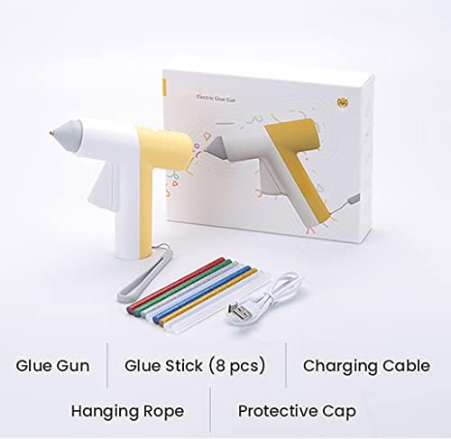 Cordless Hot Glue Gun, Fast Preheating Glue Gun Kit with 8 Pcs Glue Gun Sticks, Smart-Power-Off Hot Melt Glue Gun for DIY Projects, Arts, Crafts, Quick Repairs and Home Decoration