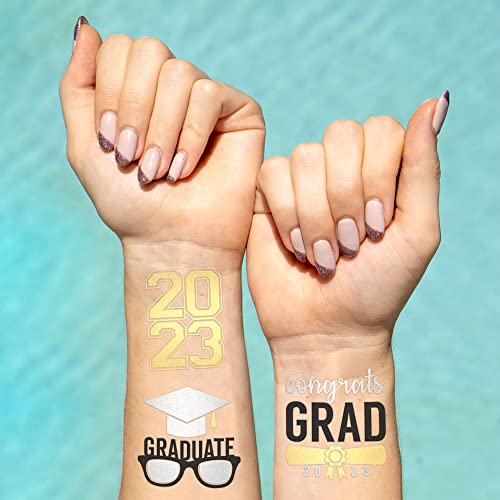 xo, Fetti Class of 2023 Metallic Graduation Tattoos #TOP13