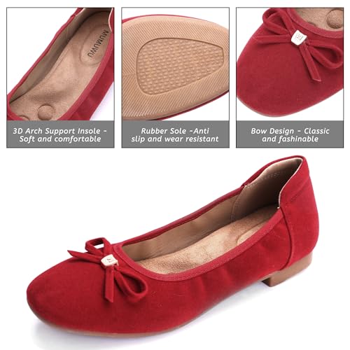 Image of Women's Comfortable Round Toe Bow Ballet Flats Shoes