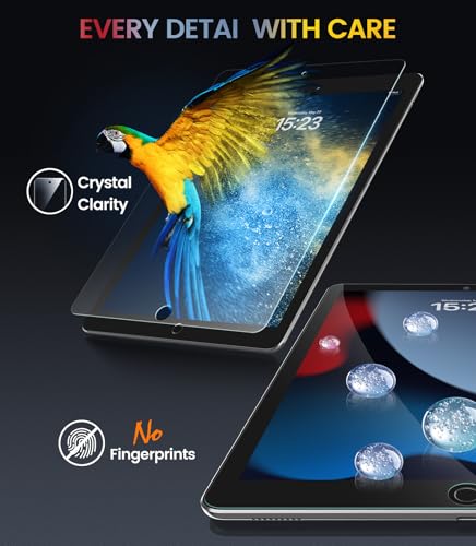 Image of EZ-GLAZ-2 Pack for iPad 10.2 Inch Screen Protector 9th 8th 7th Gen (2021&2020&2019), Military-Grade Shatterproof, 9H+ Tempered Glass with Installation Box, Anti-Scratch, Apple Pencil Compatible, HD Clarity, Bubble Free