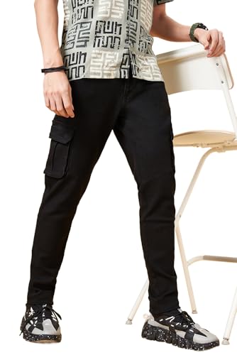 Men's People Black Jeans Skinny Fit,Jet Black,28
