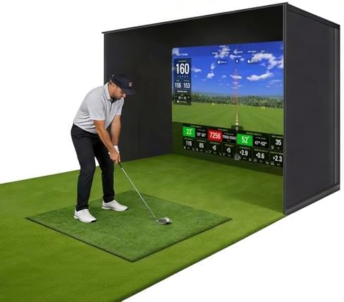 Complete 10x8ft Golf Simulator Enclosure Kit with HD Impact Scree...