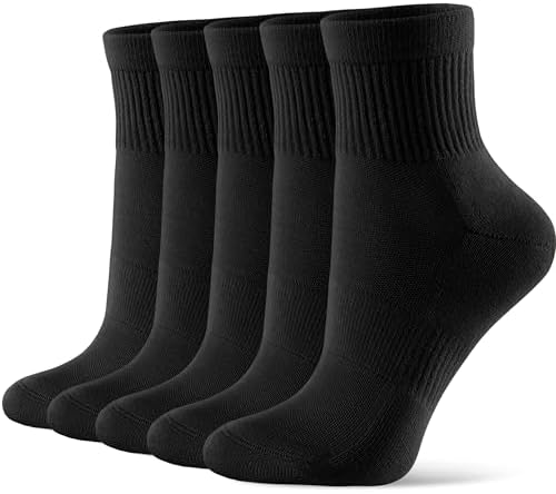 CS CELERSPORT 5 Pairs Mini Crew Ankle Socks Cushioned Running Cas...