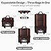 mixi Travel Bag with Wheels Expandable Foldable Luggage Bag Collapsible Rolling Travel Duffel Bags Large Capacity Suitcase for Men Women, Brown
