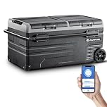 AAOBOSI 95L Car Refrigerator Portable Freezer, 12V Fridge Freezer Dual Zone Compressor Camping Fridge with APP Control for Car 12V/24V 100-240V Electric Cooler for Camping -20℃ to 20℃
