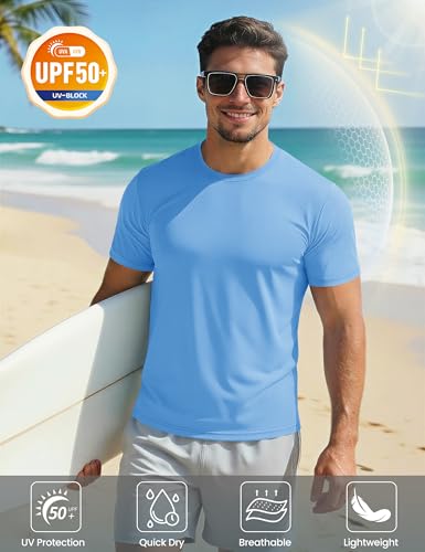 Image of MAGCOMSEN Men's Short Sleeve T-Shirt Quick Dry UPF 50+ Athletic Running Workout Fishing Top Tee Performance Shirts