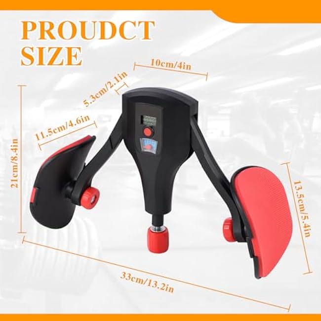 Thigh Master Inner Thigh Exerciser Adjustable Resistance 0-132 LB Strength Exercise Equipment, Leg Workout Exerciser Pelvic Floor Hip Trainer with Resistance Display and Smart Counter, Black/Red