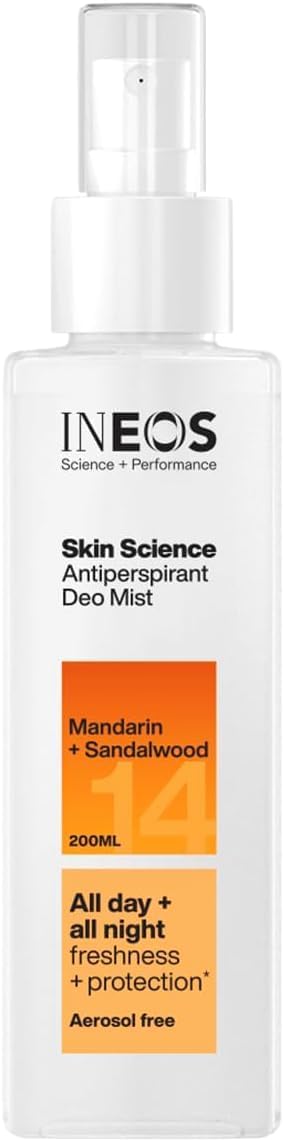 Skin Science, All Day + Night 24H Freshness + Protection Antipersprirant Deodorant Mist Spray Mandarin + Sandalwood, Aerosol Free + Lasts 10X Longer Than Ordinary Antiperspirant, Plant Powered
