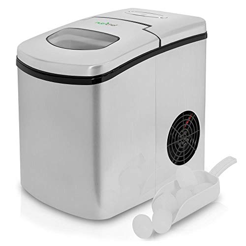 NutriChef Upgraded Digital Portable Ice Maker Machine - Heavy Duty Electric Stainless...