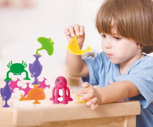 Umbworld UMBWORLD034 Suction Bath Toys For Kids, 9 Pcs Silicone Ocean Animal Suction Cup Toys, Mold Free No Hole Bathtub Toy thumb #5