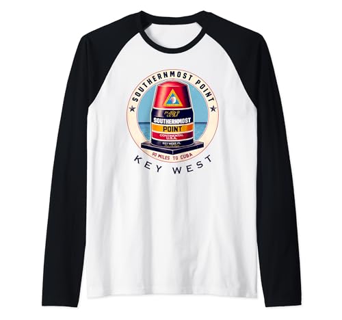 Florida Keys Southern Most Point Key West Boya Camiseta Manga Raglan