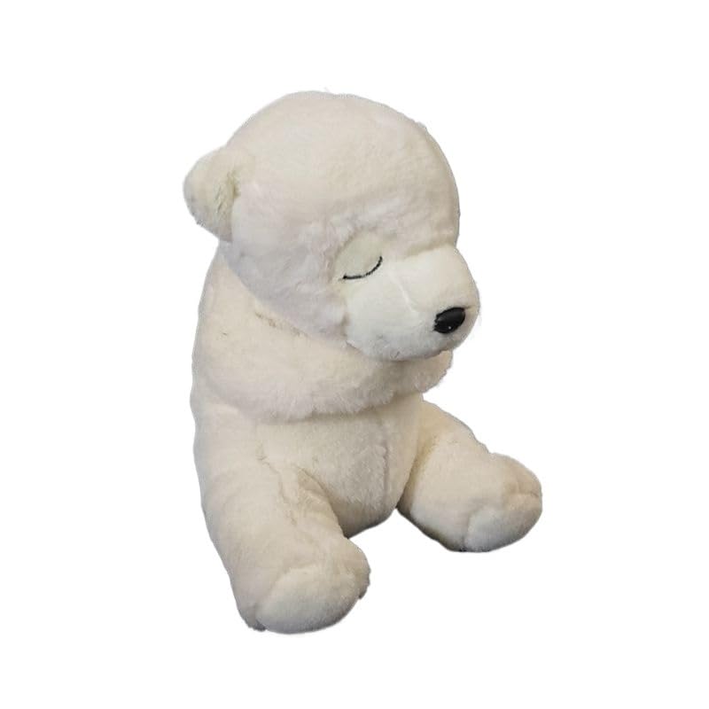 SMJWH Adorable Peluche de Oso Polar Sentado con los Ojos Cerrados. Suave Cachorro Muñeco la Fauna ártica. Regalo Ideal for y Adultos