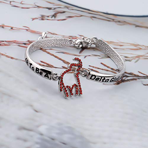 BAUNA Sorority Bracelet with Red Elephant Charm Oh To Be A Greek Sisterhood Gift2