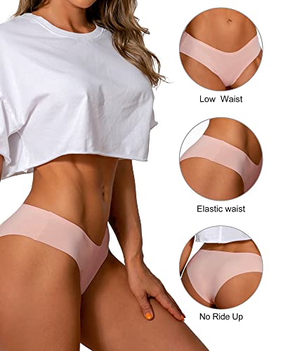 Image of DEANGELMON Seamless Underwear for Women No Show Bikini Panties Comfortable Stretch Invisible Ladies Hipster Briefs