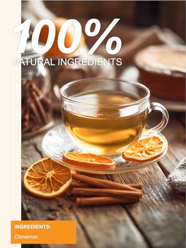 TeeLux Zimt Tee Beutel 100 Stück, Vegan, Reichhaltig und Beruhigend, 100% Reiner Natürlicher Zimt, Koffeinfreier Kräutertee, Biologisch Abbaubare Teebeutel