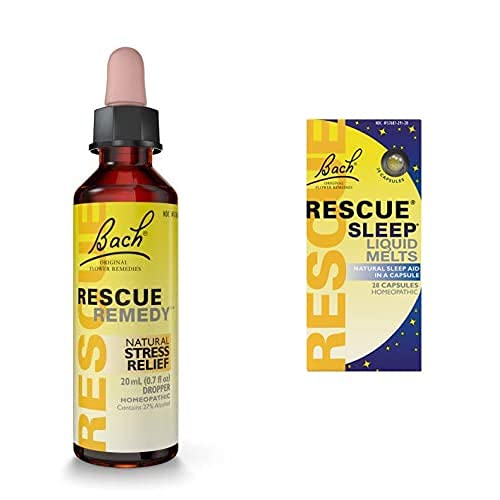 RESCUE Bach Remedy Dropper 20mL, Natural Stress Relief, Homeopathic Flower Essence, Vegan, Gluten & Sugar-Free, Non-Habit Forming (Non-Alcohol Formula)