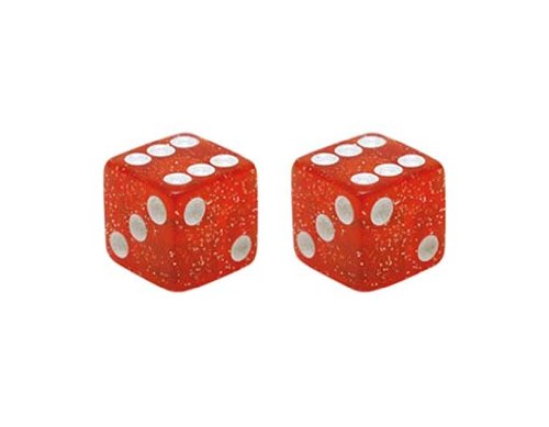 Dice Valve Caps Red Glit.