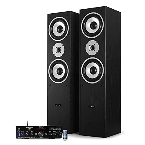 Home-Cinéma - LTC L766-BK Noir Acoustiques HiFi 1000W - Ampli stéréo 2x50W Ecran LCD - USB MP3 SD Bluetooth - FM