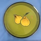 お盆 おぼん 洋梨デザインのプレート グリーン
