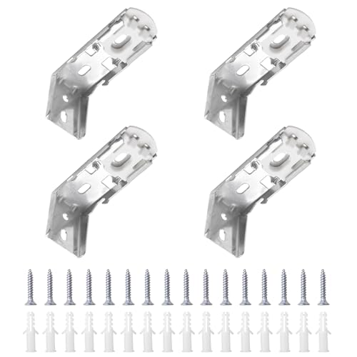 UFURMATE Curtain Brackets for Blinds 4 Pcs Metal L- Shaped Brackets Honeycomb Blinds Bracket Snap Clips Side Mounting Blind Headrail Holder Replacements for Cellular Shades