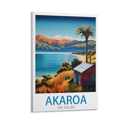 Toile vintage Akaroa HeyBox pour habiller un mur vide de salon 60x90