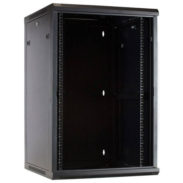 Armadio a muro 22U con anta in vetro 600x600x1100mm (LxPxA)