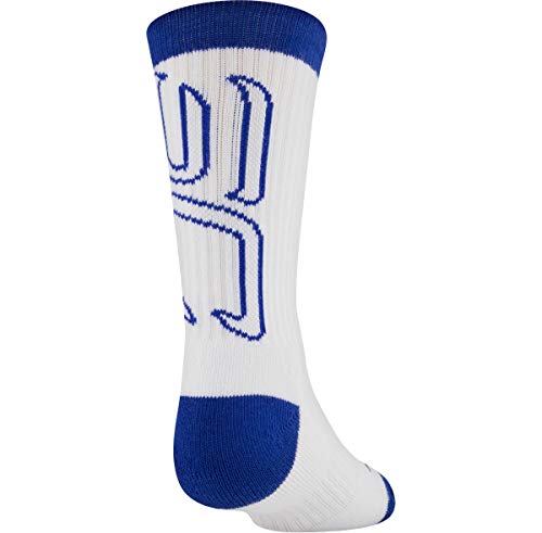 Under Armour Kids' SC30 Phenom Crew Socks 3 Pack (Royal Blue, 13.5K - 4Y)3