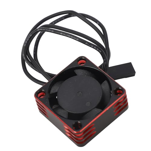 RC Car Motor Cooling Fan Aluminium Alloy 25x25mm Brushless ESC High Speed Heat Dissipation Fan for Most RC Model Cars (Red)