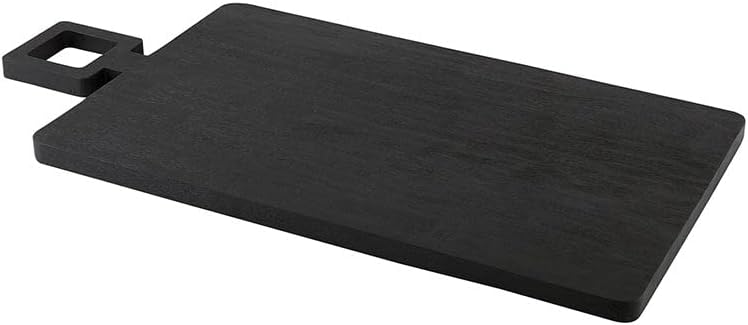 Miniatura 2 de Santa Barbara Design Studio Tablas de cortar y bandejas para servir con mango cuadrado, tabla de madera para charcutería, grande, color negro
