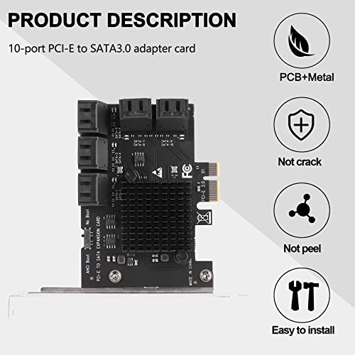 Tarjeta de expansión PCIe X1 a SATA 3.0 controlador de discos SSD con convertidor SATA3 de 6Gbps 4