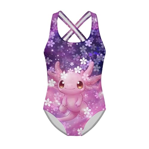 Image of Kids One Piece Swimsuit for Girls 5-14 Years Old Pretty Secure and Comfortable